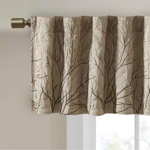 Madison Park Andora Embroidered Rod Pocket Valance, 50" x 18"